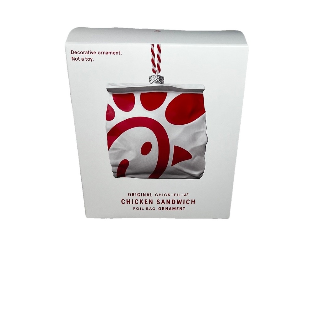 CHICK-FIL-A Christmas 2024 CHICKEN SANDWICH IN FOIL BAG Ornament‎
